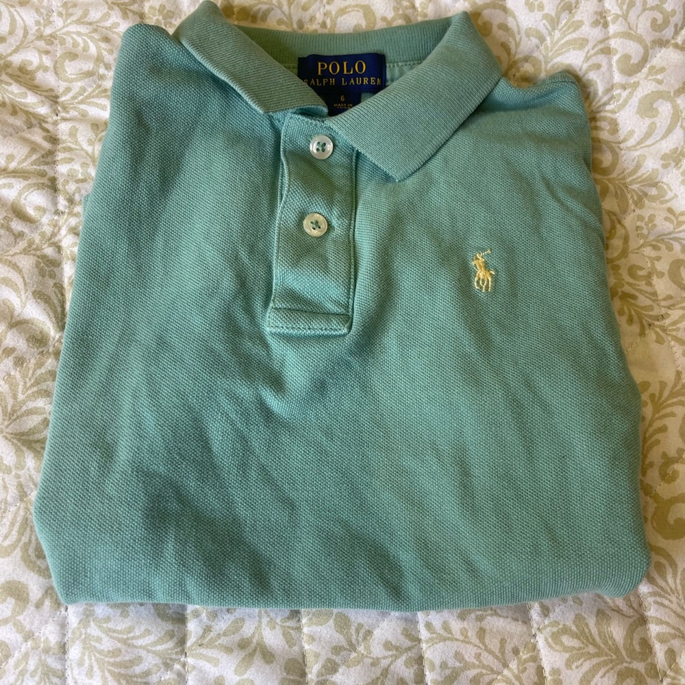 Polo Ralph Lauren Boys Polo Shirt Size 6 Mint Green